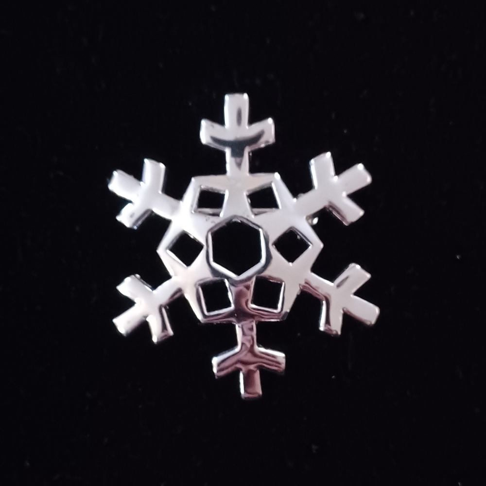 VTG Silver Tone Snowflake Brooch/ Pendant